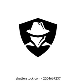 cowboy security logo design vector template