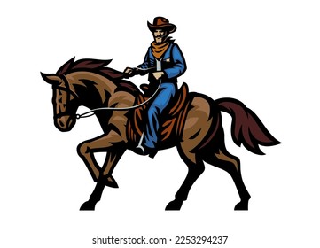 Cowboy Sheriff Riding the Horse