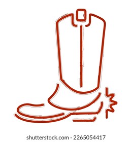 cowboy shoes brush on white background, vector illustration.