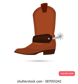 Cowboy shoes color flat icon for web and mobile design