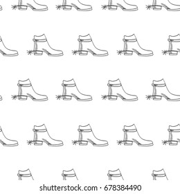 cowboy shoes hand-drawn vector seamless pattern