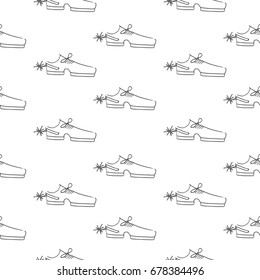 cowboy shoes hand-drawn vector seamless pattern