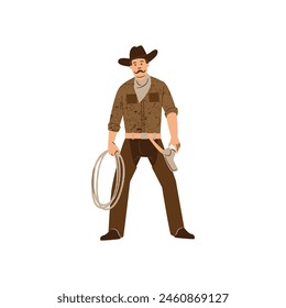 Cowboy shoes and head  silhouette  vector Art illustration