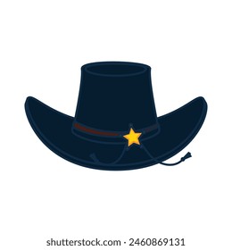 Cowboy shoes and head  silhouette  vector Art illustration