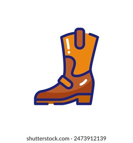 Cowboy Shoes Vector Icon Illustration