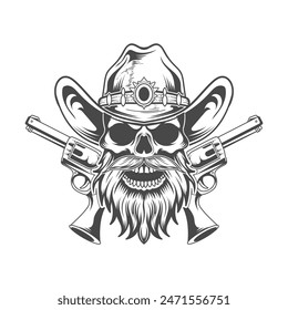 
cowboy with short gun vector design.