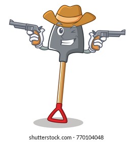 Cowboy shovel character cartoon style