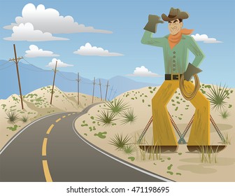 Cowboy Sign in Desert