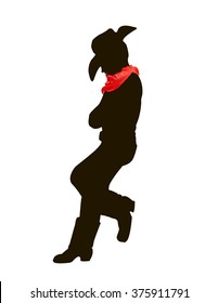 Cowboy silhouette with handkerchief around his neck