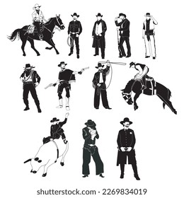 Cowboy silhouette for multiple purposes