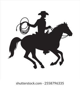 cowboy silhouette on white background
