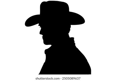 Cowboy Silhouette in various Poses, Western Cowboy Silhouette High Resolution Stock Vector Design.