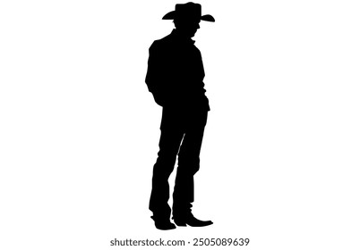 Cowboy Silhouette in verschiedenen Posen, Western Cowboy Silhouette hohe Auflösung Stock Vektor Design.