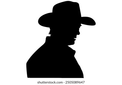 Cowboy Silhouette in various Poses, Western Cowboy Silhouette High Resolution Stock Vector Design.