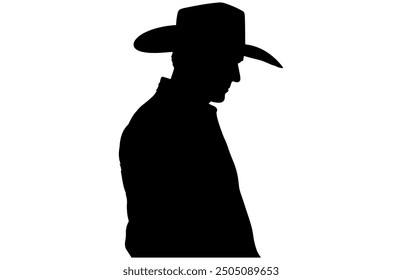 Cowboy Silhouette in various Poses, Western Cowboy Silhouette High Resolution Stock Vector Design.