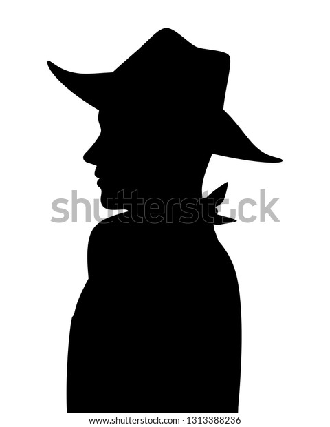 Cowboy Silhouette Vector Stock-vektor (royaltyfri) 1313388236