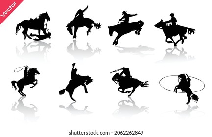 Cowboy Silhouettes design vector template
