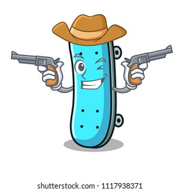 Cowboy skateboard character cartoon style