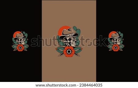 Similar – Image, Stock Photo Cowboy with a smoking cigarette. Ink black and white illustration