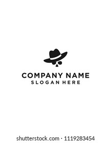cowboy skull logo design vector illustration template