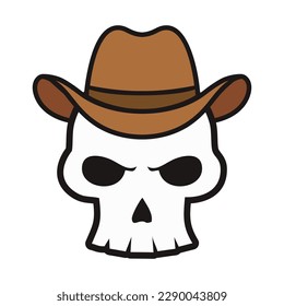 Cowboy Skull Patch V65 Patch Streetwear, Urban Design White and Black Colors Patch Commercial Use
