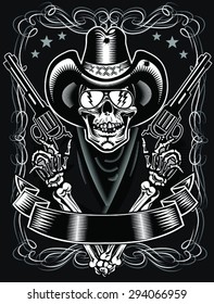 Cowboy Skull and Revolver