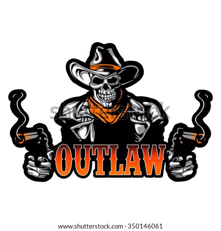 Cowboy Skull With Revolver