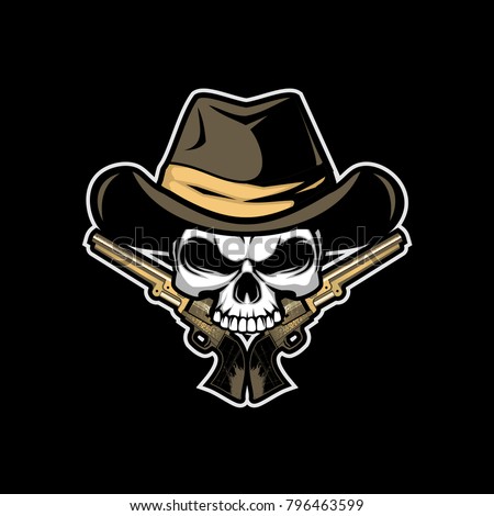 Cowboy Skull Vector Design Stock Vector (Royalty Free) 796463599