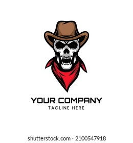 cowboy skull vector illustration design