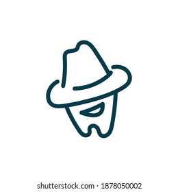 Cowboy smiling teeth logo template