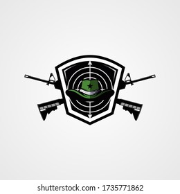 cowboy sniper vector template logo design