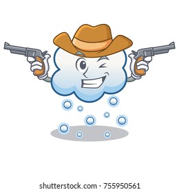 Cowboy snow cloud character cartoon