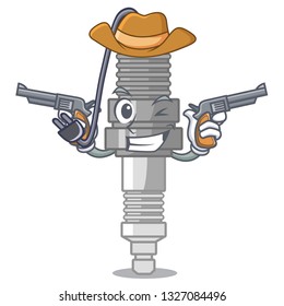 Cowboy spark plug in the character shape