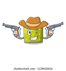 Cowboy square character cartoon style