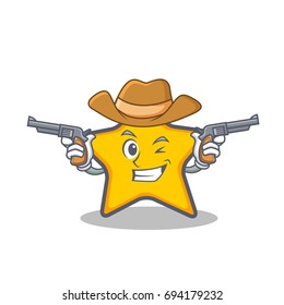 Cowboy star character cartoon style