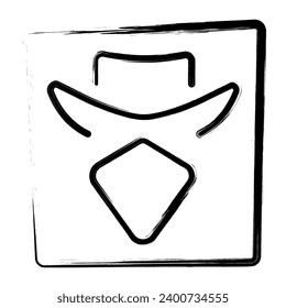 Cowboy Striche im Rahmen, Vektorgrafiken.