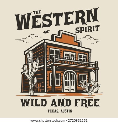 A cowboy structure stands in a Texas town. It features wooden elements and desert plants. The setting captures the essence of the wild west. The town is a reminder of cowboy culture and history.