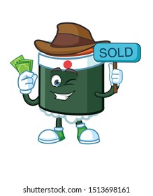 cowboy sushi japan mascot character vector