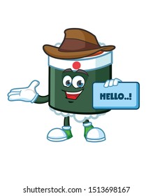 cowboy sushi japan mascot character vector