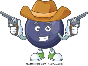 Cowboy sweet blackcurrant in character mascot style