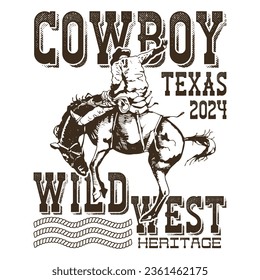 cowboy taxas 2024 wild west heritage cowboy t-shirt design