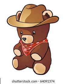 Cowboy Teddy Bear Cartoon Character