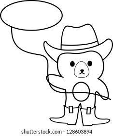 Cowboy - Teddy bear . Vector illustration