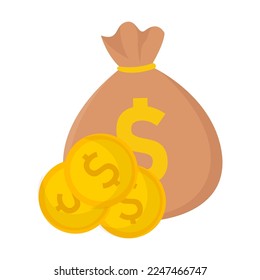 Cowboy or Texas element vector illustration. Cartoon drawing of bag of money stolen by bandit isolated on white background. USA, Wild west or western concept