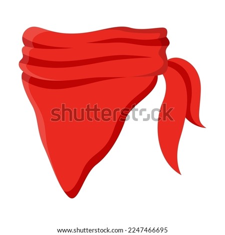Cowboy or Texas element vector illustration. Cartoon drawing of Red bandit bandage covering the face isolated on white background. USA, Wild west or western concept