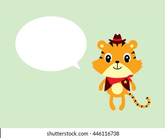 cowboy tiger greeting card