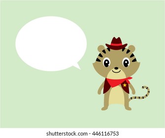 cowboy tiger greeting card