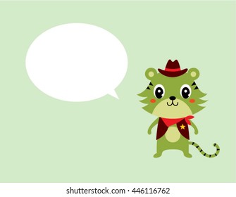 cowboy tiger greeting card