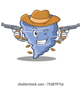 Cowboy tornado character cartoon style