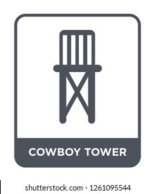 cowboy tower icon vector on white background, cowboy tower simple element illustration